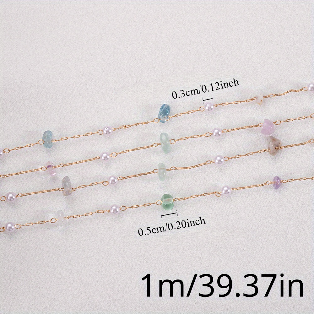 1m 39 37in natural irregular stone copper chain semi finished chain for   making accessories details 1