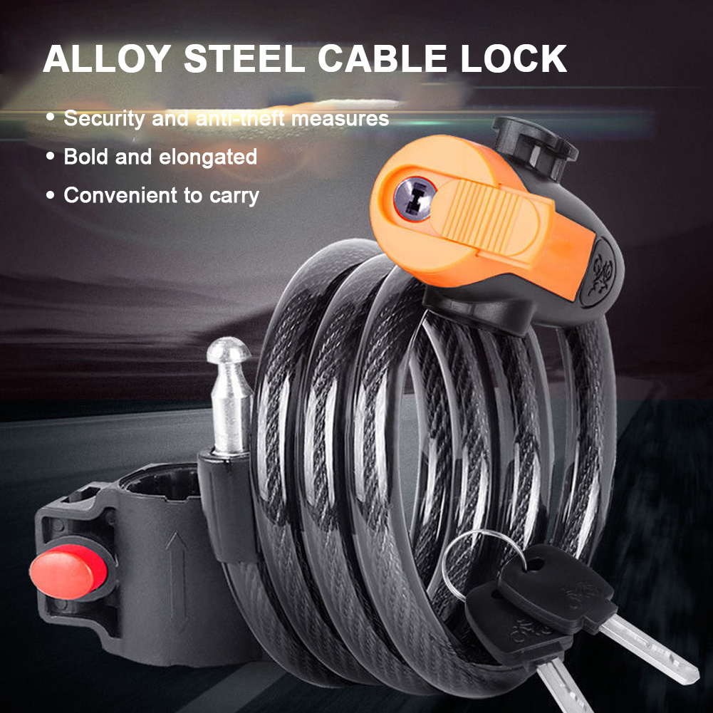 1 Шт. 1,2 М Велосипедний Кабельний Замок, Мотоциклетний Замок, Аксесуари Для Велосипеда детальніше 3