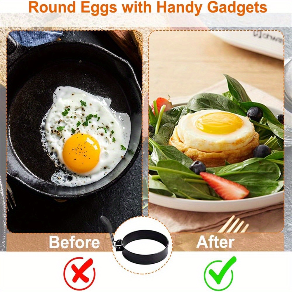 2pcs stainless steel non stick egg rings portable multi use Temu