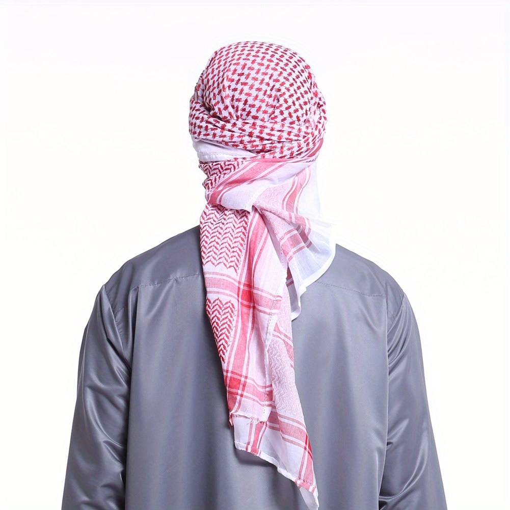 Arabian Men's Hijab Headband, Head Wrap Scarf Tactical Desert Neck Headwear  With Aqel Rope For Men Women - Temu United Kingdom