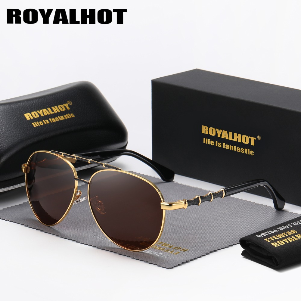 

Royalhot Polarized Sunglasses For Women Men Vintage Mirrored Fashion Metal Sun Shades For Driving Beach Party With Gifts Box Mother's Day/give Gifts