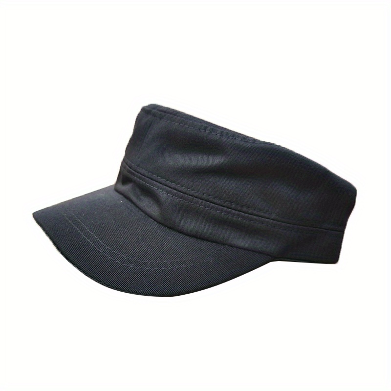 GADIEMKENSD Stretch Army Cap Cadet Military Hats Flat Top Baseball Cap Short Bill Breathable