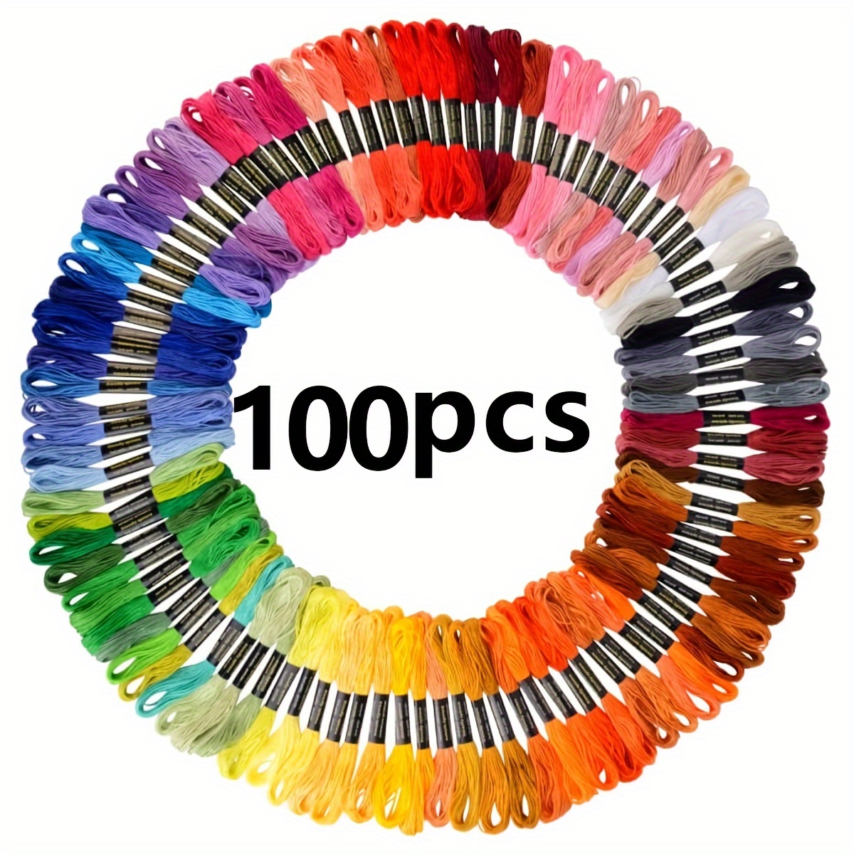 

12/24/36/50/100 Bundles Rainbow Color Embroidery Floss Cross Stitch Threads Embroidery Thread Friendship Bracelets String Crafts