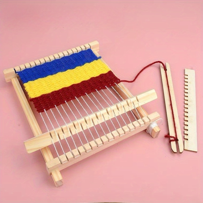 Knitting Loom Kit Wooden Tapestry Handloom Diy Craft Weaving - Temu