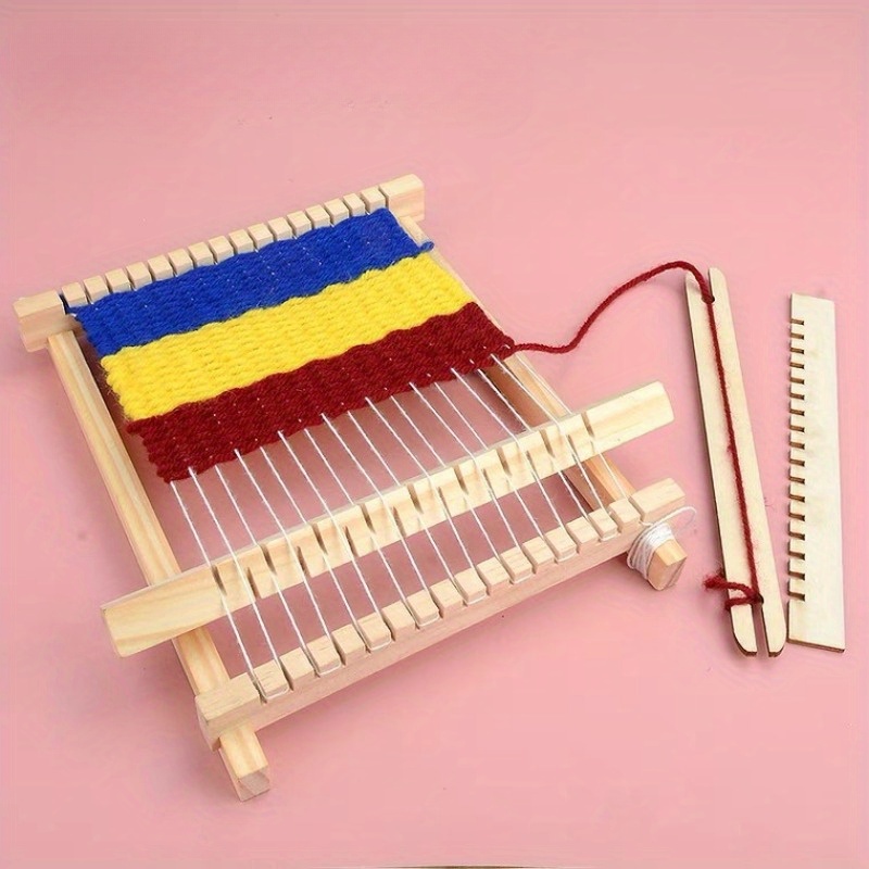 Wood Traditional Weaving Toys Loom Machine Craft Educational Toy