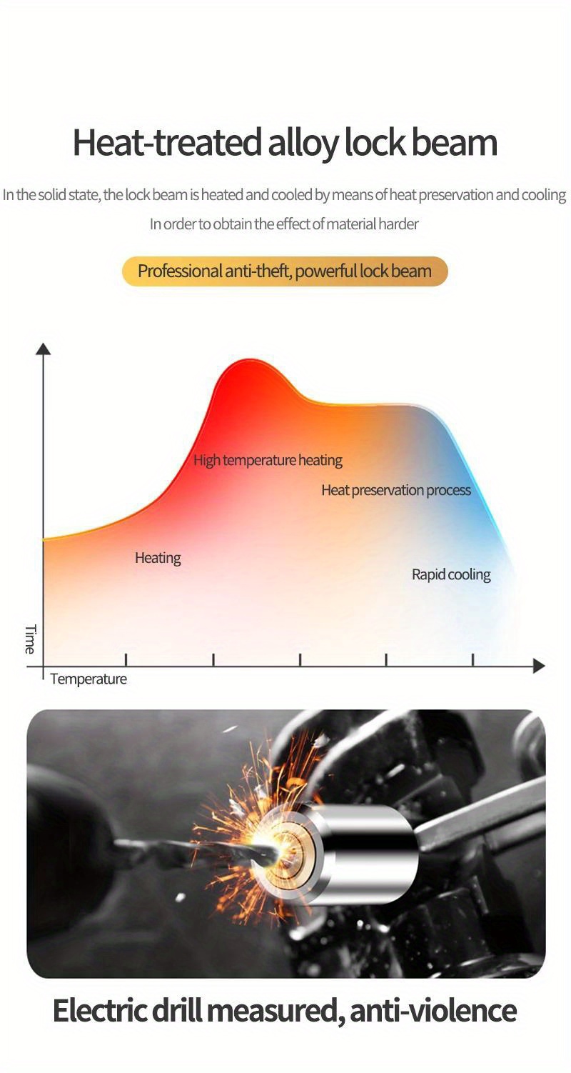 [Bike Chain Lock] Xunting Bike Chain Lock with Lighter Weight and Stronger Security, Anti-Theft Bicycle Lock for Road Mountain Bikes