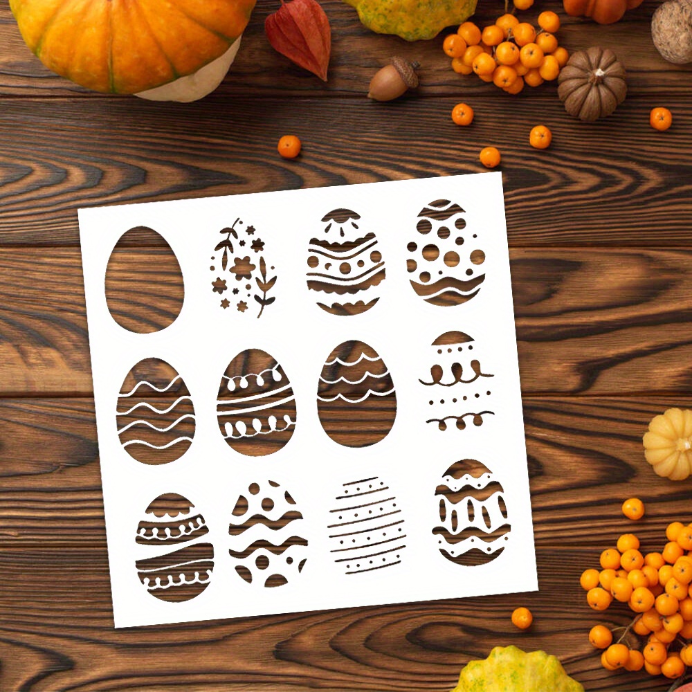 

Happy Easter:various Exquisite Easter Eggs Plastic Stencil For Decor Diy Scrapbooking Embossing Background Paper Cards Making Decoration Photo Gift Blessing Thanks Card.