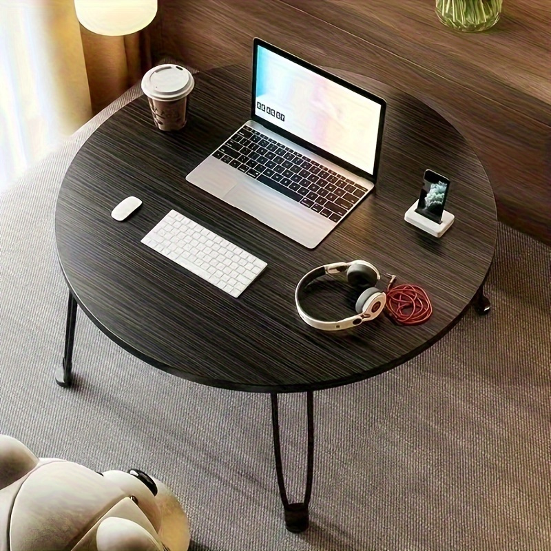 Escritorio plegable con ranuras para teléfono, ideal para ver películas en  la cama o usar como mesa de comedor personal, Beige