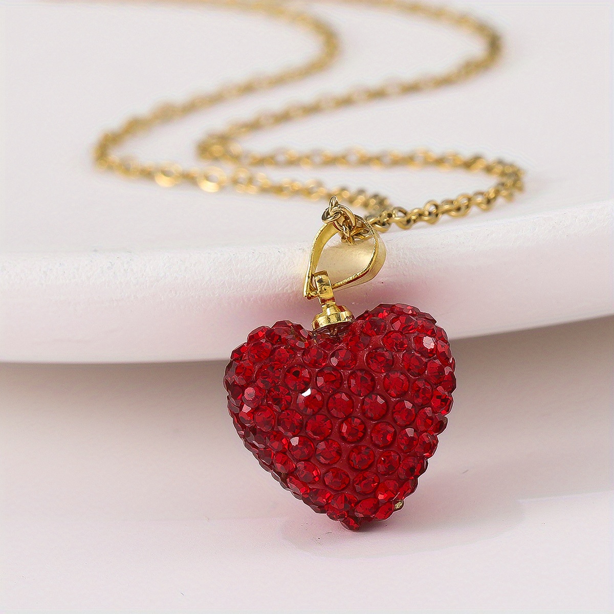 Luxury Red Heart Faux Crystal Waist Chain Full Shiny - Temu Canada