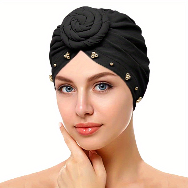 pearl decorative flower head band elegant pleated hair Temu
