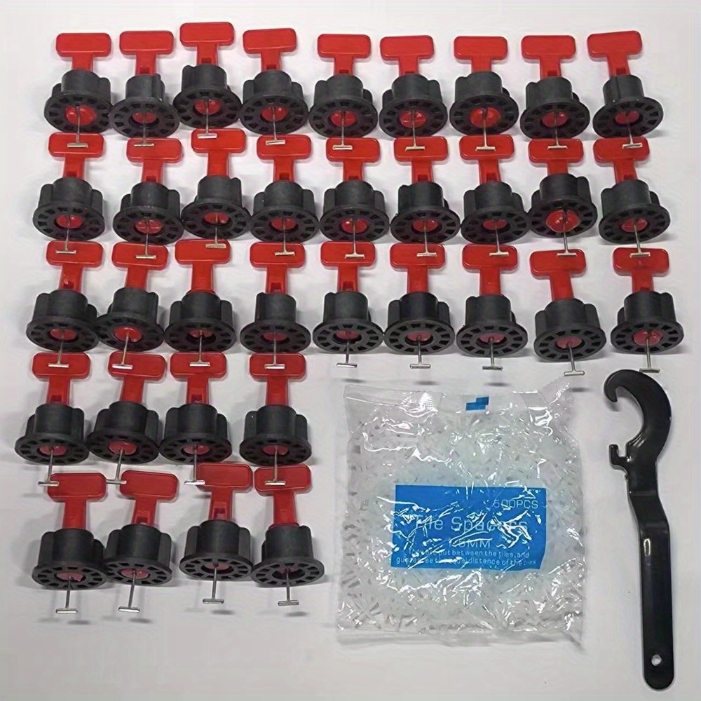 

536pcs Tile Leveling System, Reusable 1.5mm Tile Spacers, A Tool For Adjusting Wall And Floor Tiles, Ceramic Tile Installation In Buildings