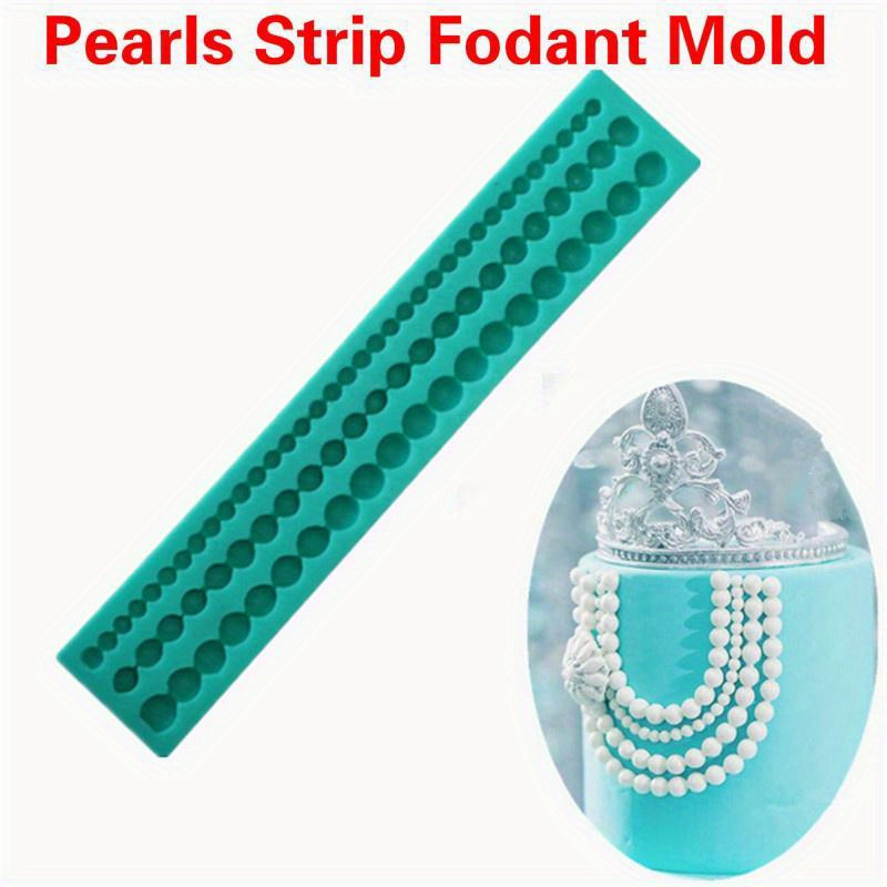 

1pc Simulated Pearls Chain Chocolate Mold Fondant Silicone Molds For Cake Decorating Baking Tools