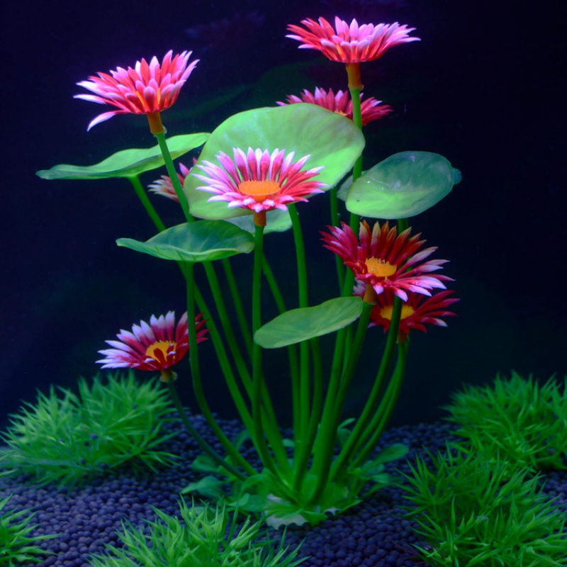 1pc Fish Tank Plastic Seaweed Decoration Simulation Water Grass Simulation  Lotus Flower Artificial Tree Aquarium Fish Tank Decoration - Pet Supplies -  Temu