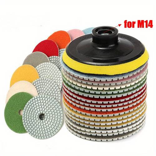 8pcs 4in 100mm diamond polishing pads kit wet dry for concrete marble polishing use grinding discs set
