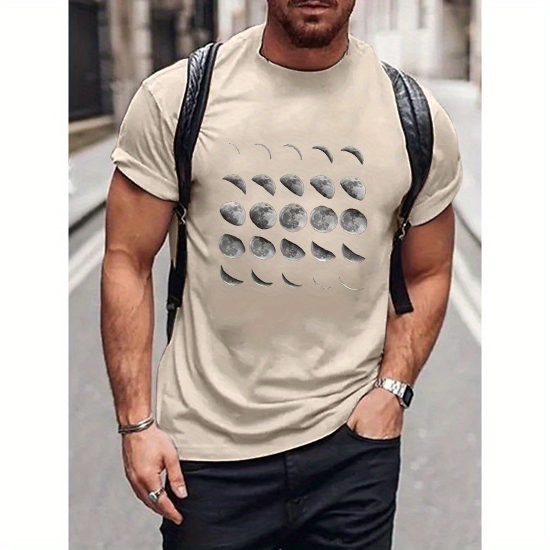 

Ramadan Moon Phases Print T Shirt, Tees For Men, Casual Short Sleeve T-shirt For Summer, Ramadan