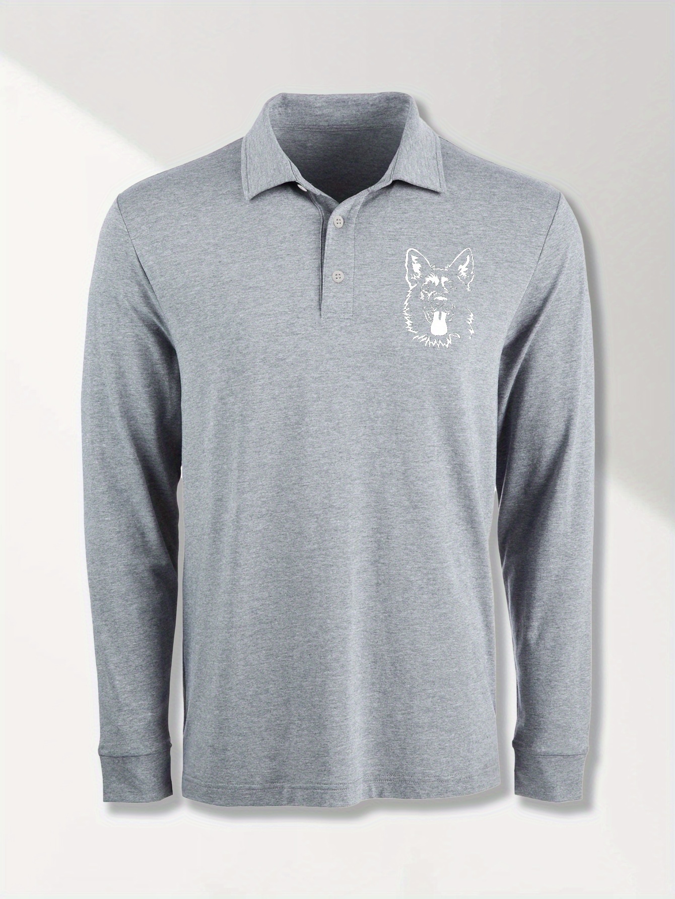 Plus Size Men's Dog Graphic Print Golf Shirt Spring Fall - Temu Canada