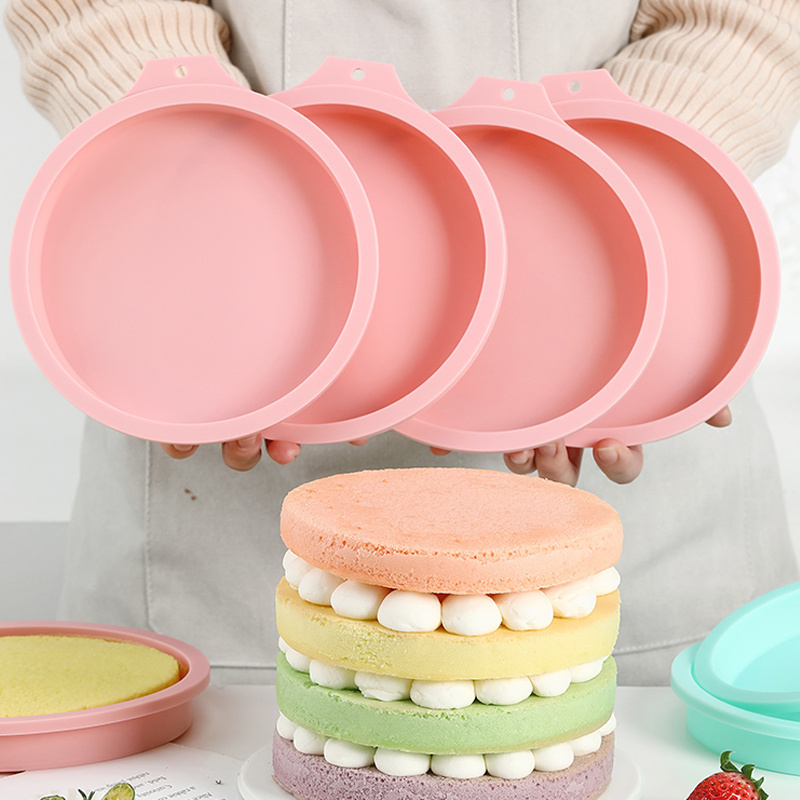 4pcs silicone layered cake molds 4 6 8 round shape silicone bread   bread molds cake tray moulds non stick baking tools kitchen gadgets kitchen accessories home kitchen items Product details 0