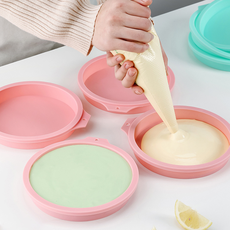 4pcs silicone layered cake molds 4 6 8 round shape silicone bread   bread molds cake tray moulds non stick baking tools kitchen gadgets kitchen accessories home kitchen items Product details 1