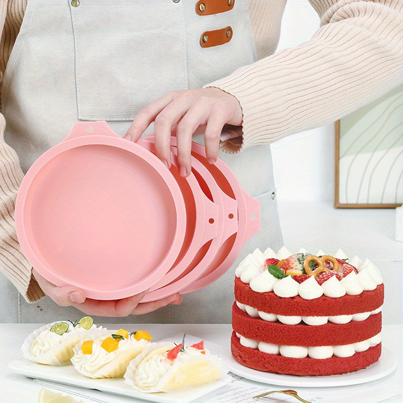 4pcs silicone layered cake molds 4 6 8 round shape silicone bread   bread molds cake tray moulds non stick baking tools kitchen gadgets kitchen accessories home kitchen items Product details 2