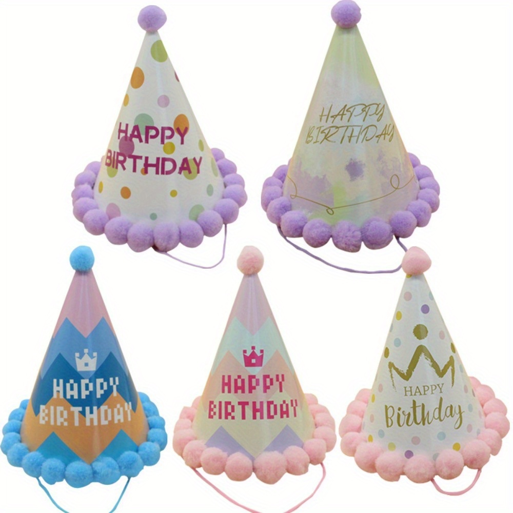 10pcs Gorro Cumpleaños Bola Pelo Decoración Cumpleaños - Temu Chile