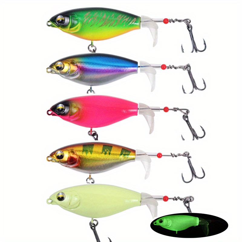 Topwater Fishing Lures Bass Floating Lure Rotating Tail - Temu New