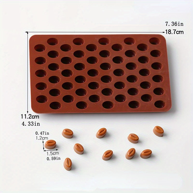 1pc 55- Coffee Bean-shaped Silicone Candle Mold, Multi- Small Oval Soap Resin Plaster Making Tool, Candle Decoration Diy Holiday Gift