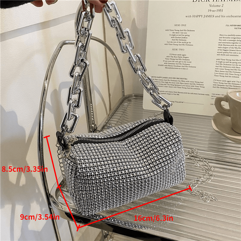 trendy square bag with chain cell phone bag handbag shiny   handbag textured bag details 5