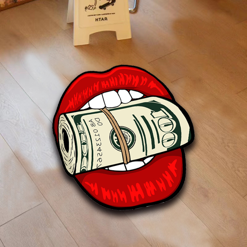 luxurious cash lips design plush rug soft thick   cashmere for living room bedroom and home decor hand washable details 3