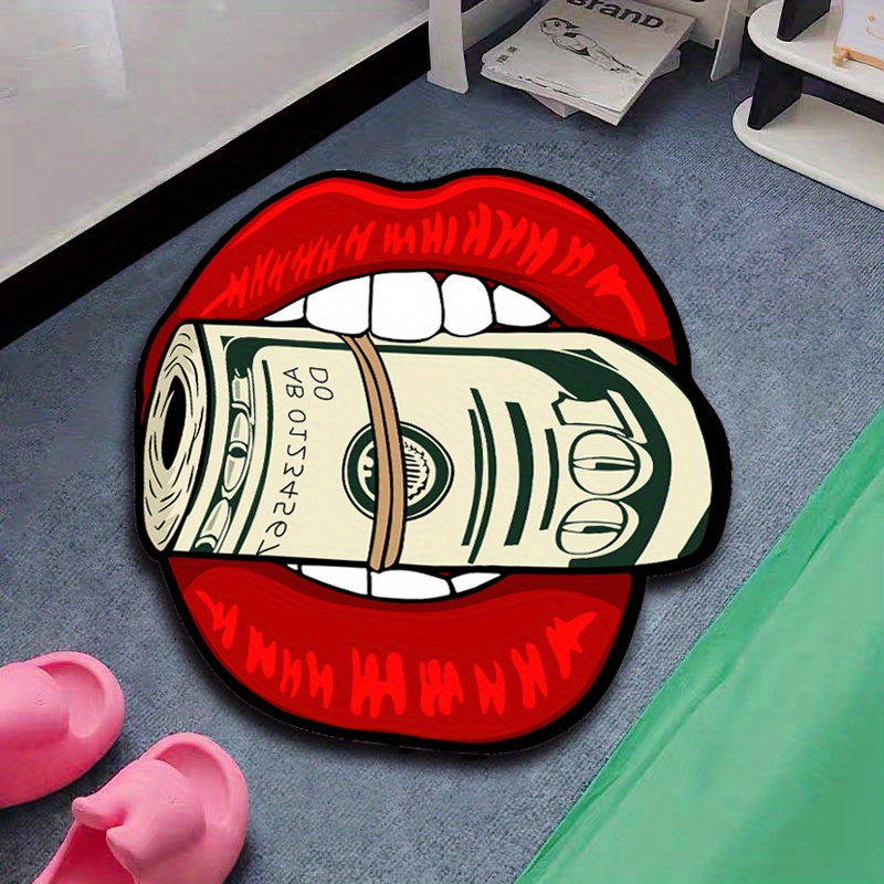 luxurious cash lips design plush rug soft thick   cashmere for living room bedroom and home decor hand washable details 4