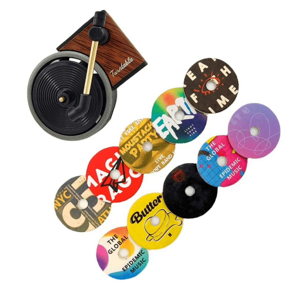Solar-Auto-Lufterfrischer, Vintage-Phonograph, Plattenspieler
