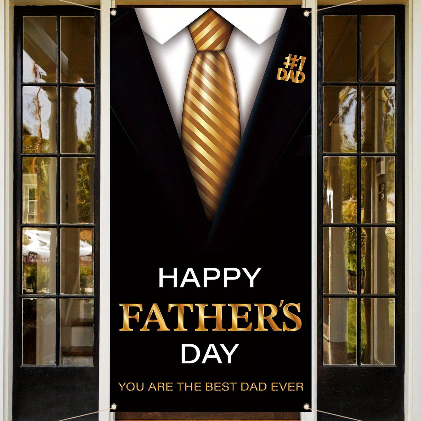 

1pc, 70x35 Inch Door Cover Banner,vinyl, Happy Father's Day Door Cover You Are The Best Dad Ever Suit Front Door Banner Party Photography Home Porch Decoration