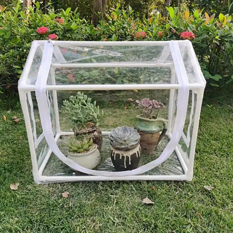 Mini invernadero plástico PVC cubierta de cultivo casa para jardín y al  aire libre plántulas interiores, hierbas, flores, puerta de panel con
