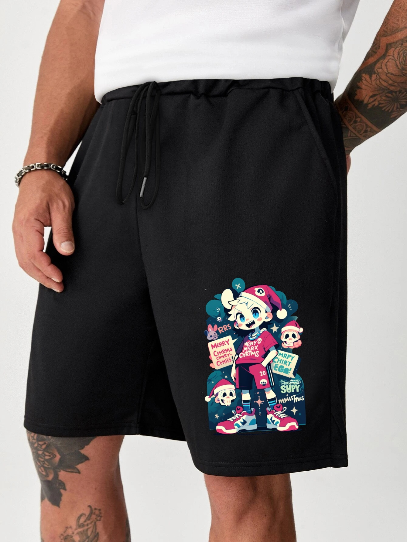 Cute Anime Bear Print Shorts Hombre Ropa Casual Verano - Temu