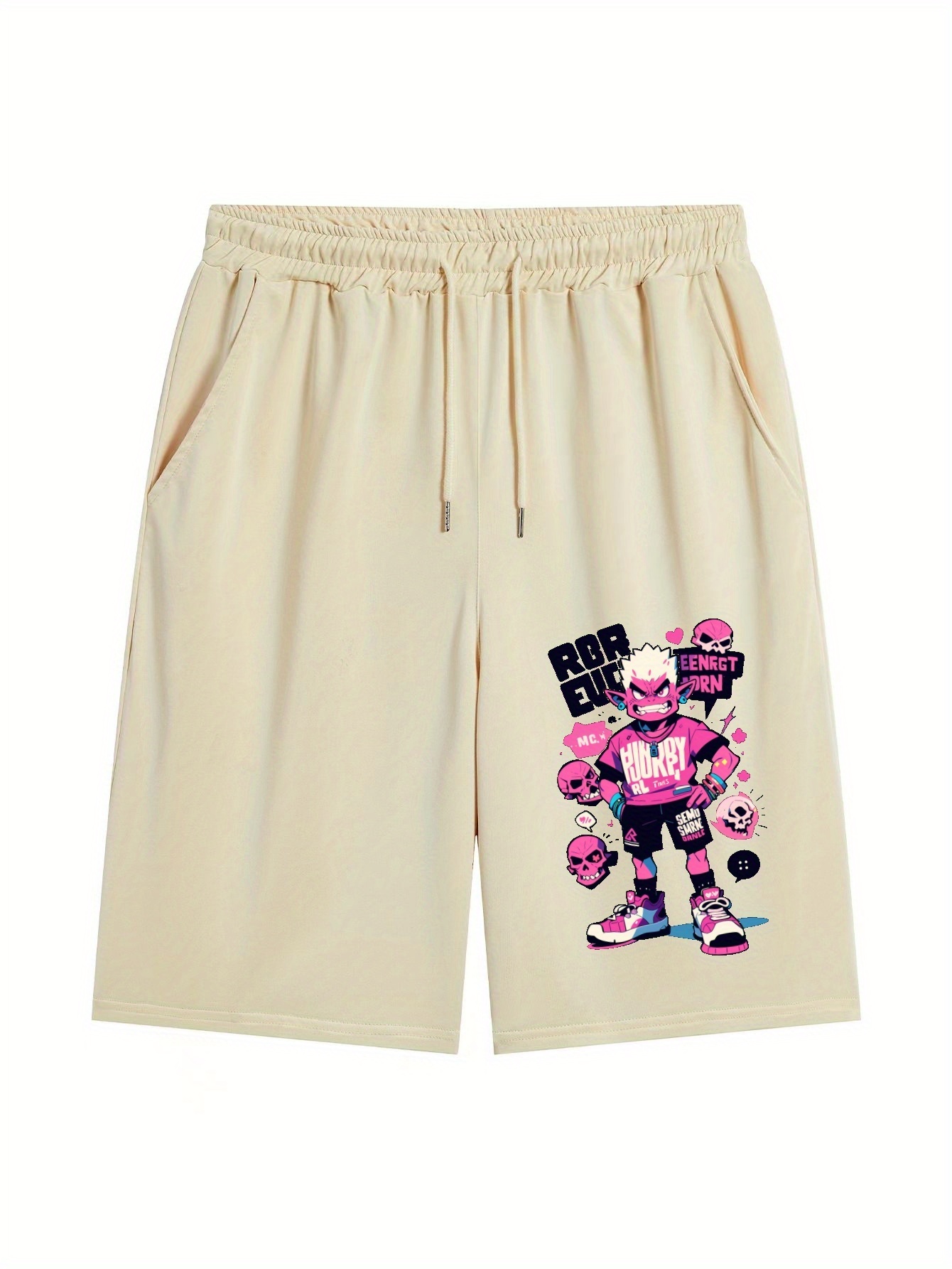 Women's Sweat Shorts Cartoon Cute Style Breathable Soft Drawstring