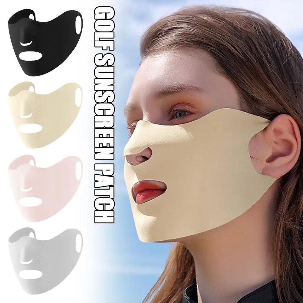 1pc Summer New Ice Silk Sun Protection Mask For Women's Breathable Ear  Hanging Sun Protection Mask