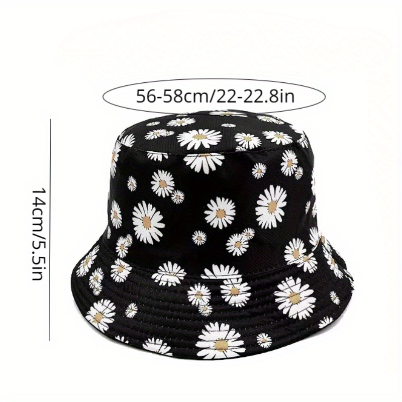 Sunscreen Sun Hat Double-Sided Bucket Hat Daisies Fisherman Cap