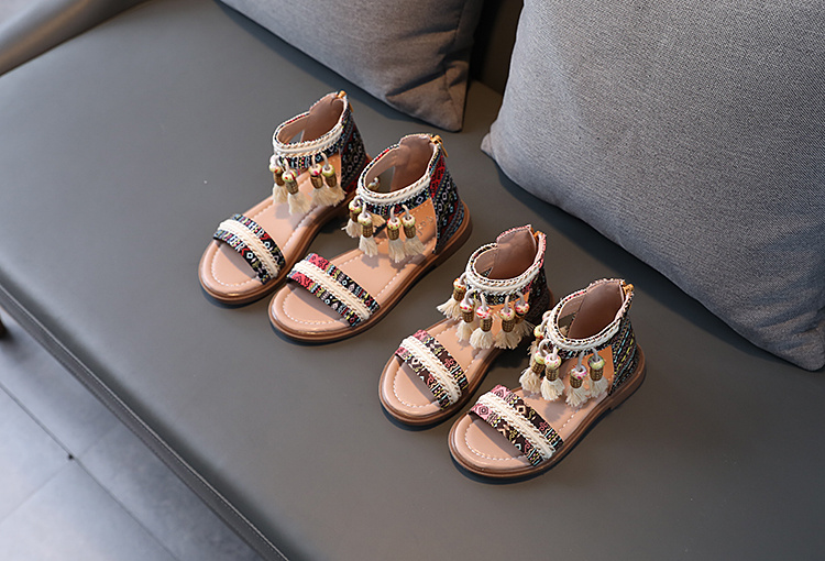 trendy cool boho style open toe sandals girls breathable Temu Canada