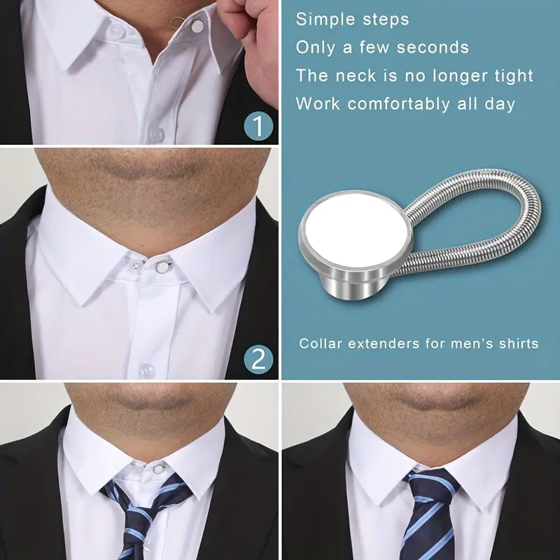 neck extension for dress shirts Introducing Comfy Clothiers Comfy Elastic Extenders Actual color may be slightly different from the image due to different monitor and light effect PCS Shirt Collar Button Extenders,