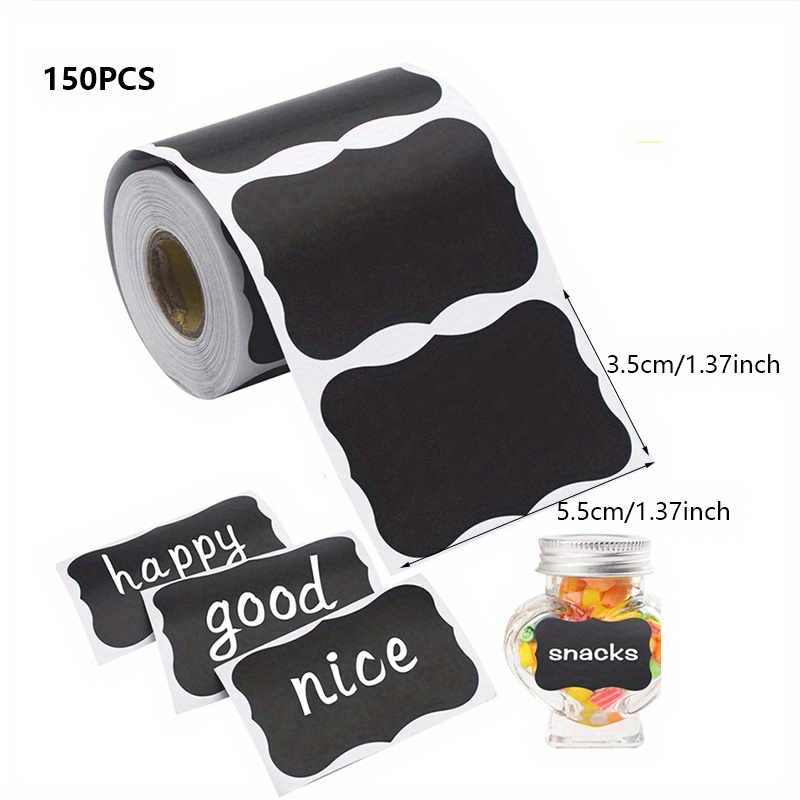 Image of 150pcs Chalkboard Labels Reusable Blackboard Stickers For Mason Jars, Parties Decoration, Craft Rooms, Weddings, Storage, And Kitchen