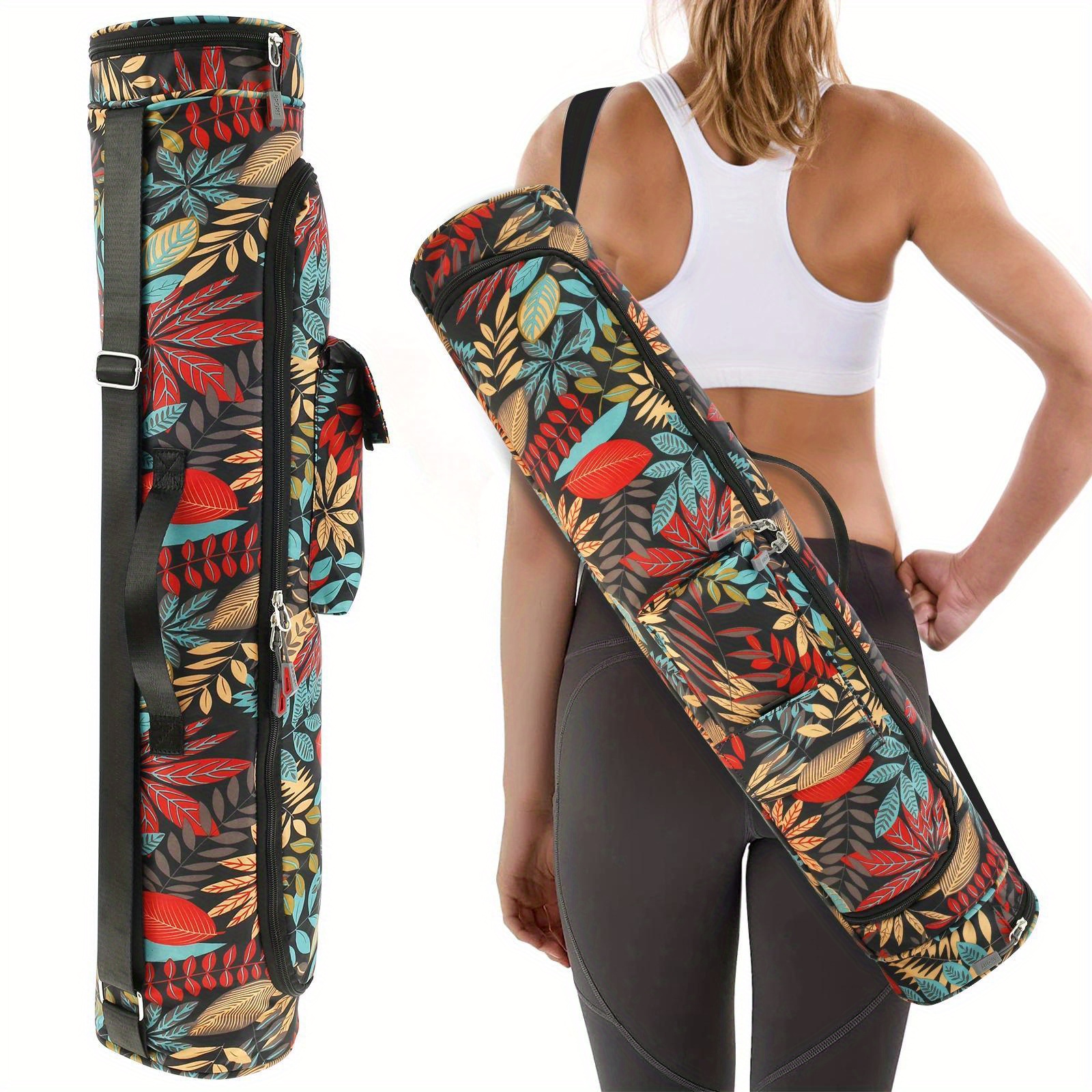 1Pc Gym Mat Carry Bag,Yoga Mat Storage Bag,Pilates Mat Bag,Shoulder Carrier  Pocket Foldable,Washable For Travel Gym