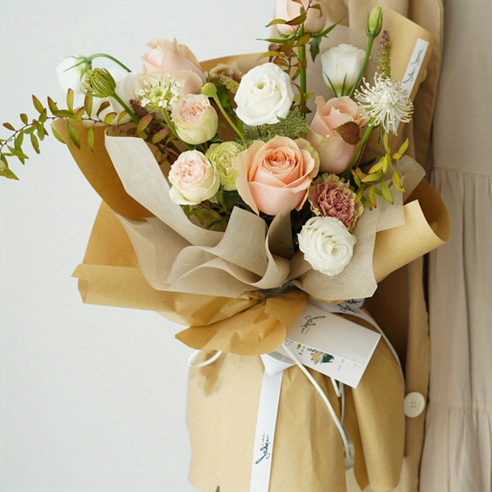 Papel de regalo de ramo, 80 hojas de papel de regalo floral, papel coreano  de 19.7 x 27.5 pulgadas para flores, suministros de Ramo Buchon