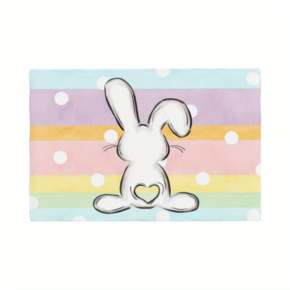 Easter Placemats Bunny Rabbit Dot Seasonal Farmhouse Burlap Temu Canada