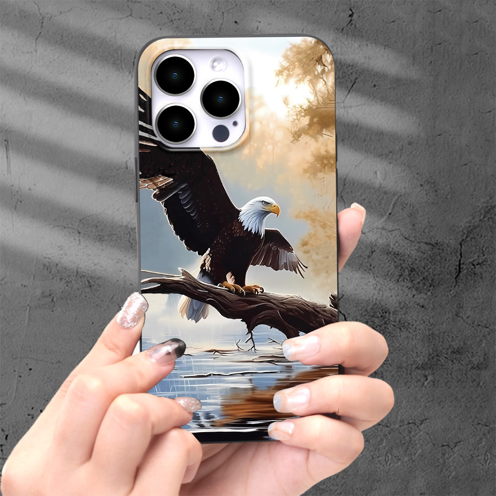 

The Bald Eagle Print Phone Case By The Riverside Is Suitable For Iphone 15 14 13 12 11 Xs Xr X 7 8 Plus Pro Max Mini