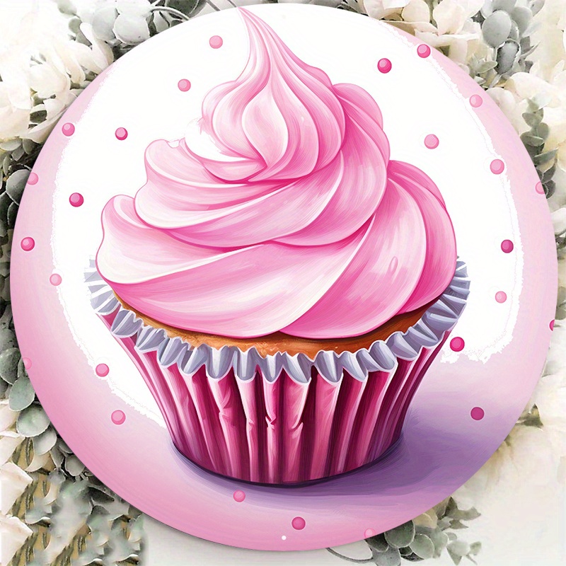 

1pc 8x8inch Aluminum Metal Sign Valentine's Day Sign Valentine's Day Cupcake Or Dessert Favor Labels Are Shown