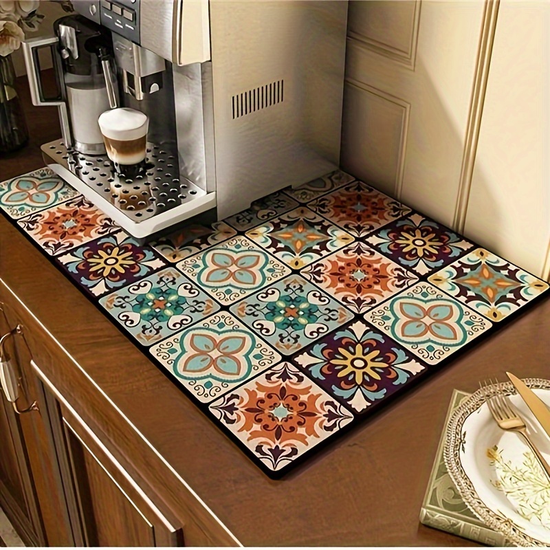 

1pc, Dish Drying Pad, Coffee Machine Absorbent Mat, Kitchen Countertop Absorbent Pad, Washstand Drain Mat, Soft Diatom Mud Faucet Absorbent Mat, Toilet Washstand Cup Mat, Kitchen Accessories