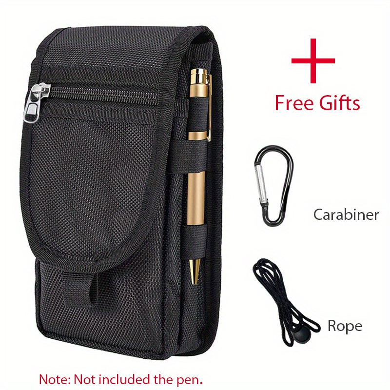 TEMU Large With Phone Pouch, -compartment , Belt Pouch, Phone Bag With Pen Insertion