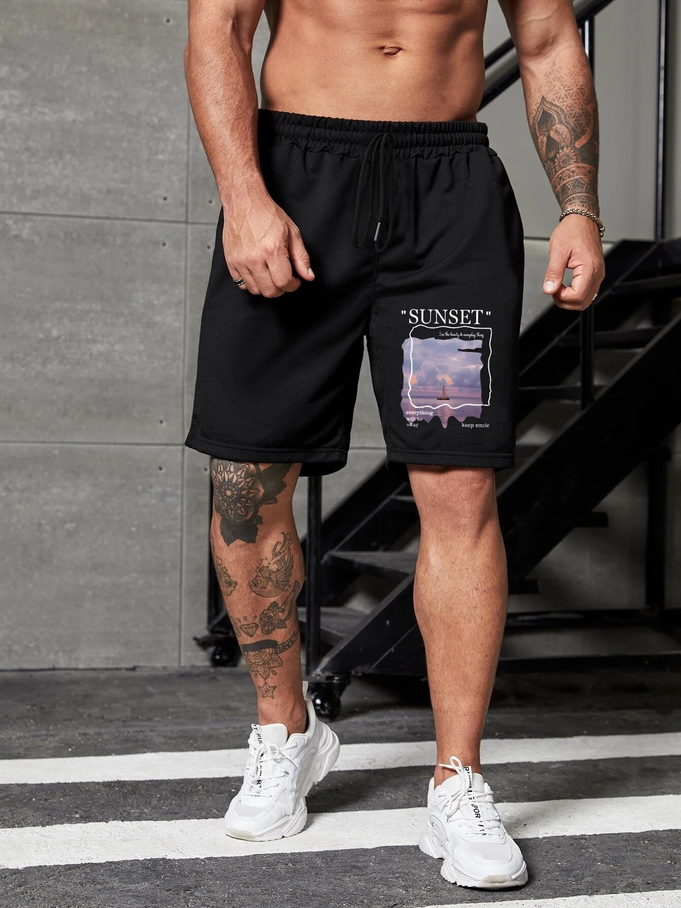 Men s Casual Sports Shorts Pockets Elastic Waist Drawstring Temu