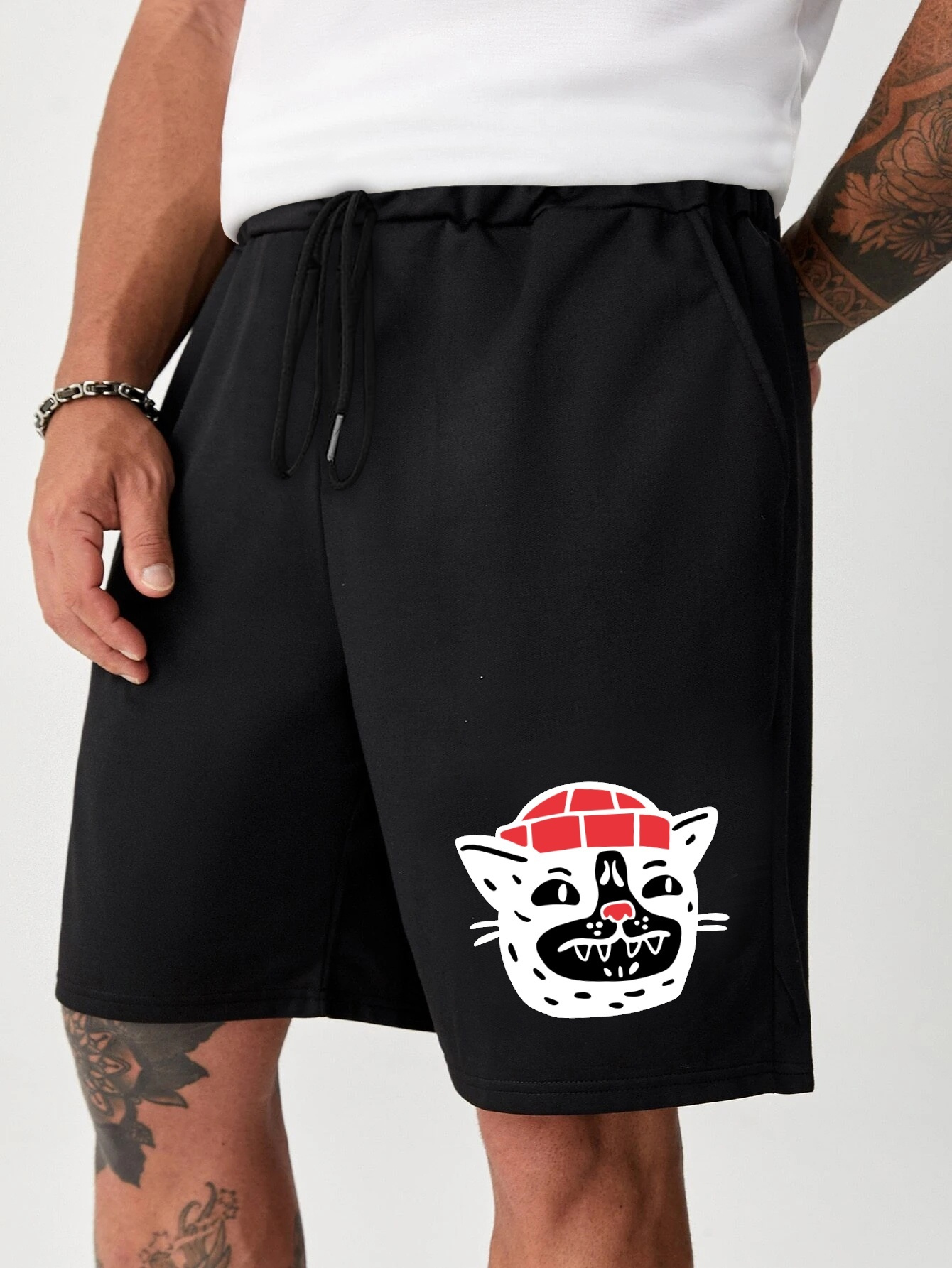 Shorts Deportivos Hombres Estampado Gatos Perros Shorts Moda - Temu