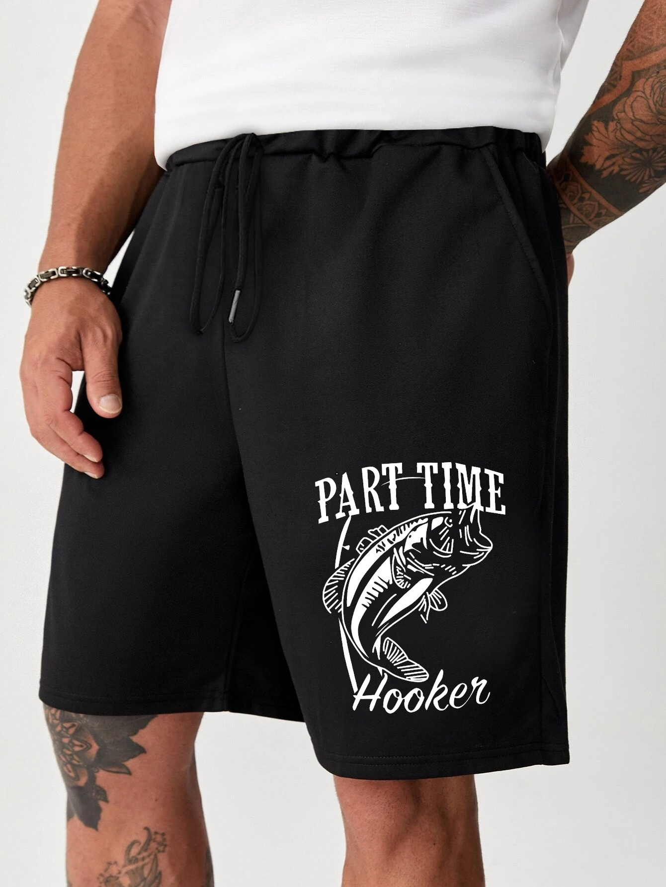 Men's Trendy Fish Pattern Shorts Pockets Casual Breathable - Temu