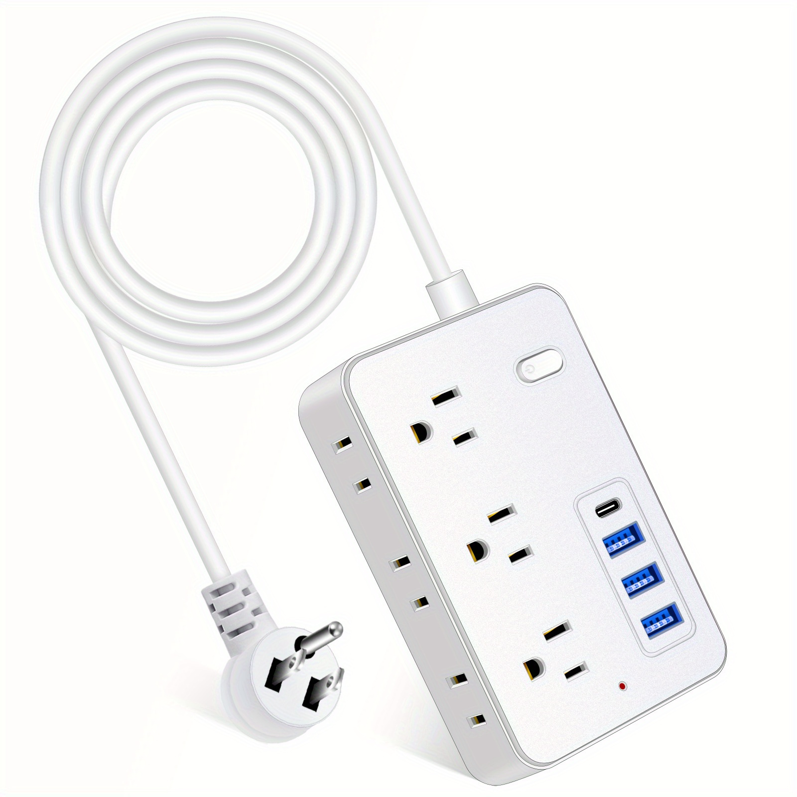 

1pc Desktop Machine Power Strip, With 6 Outlets And 3 Usb Ports, Flat Plug And 3.9 Inches Long Extension Cord, For Cruise Ship Travel Home Office, Ul Listed, Us Standard